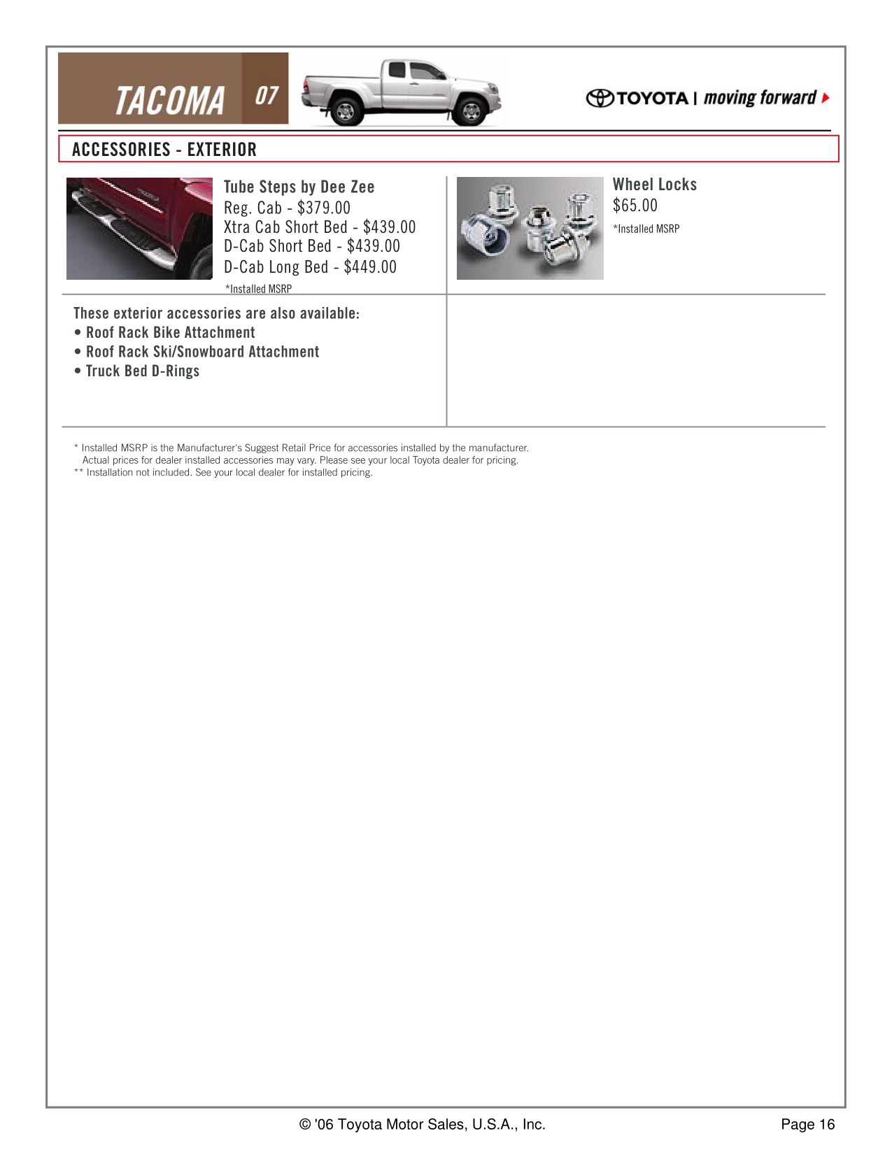 2007 Toyota Tacoma 4x2 Brochure Page 3